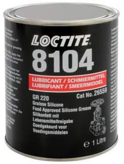 Loctite 8104 Aceites y grasas LOCTITE LB 8104 es una grasa transparente en base de silicona espesada con gel de sílice.