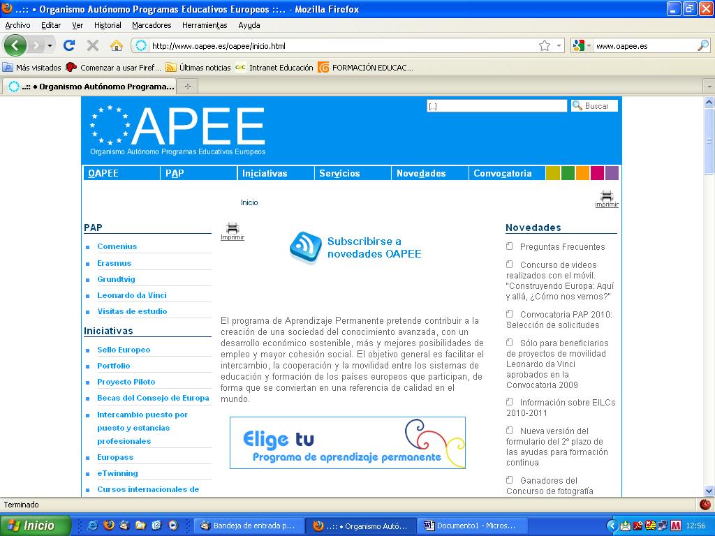 A TRAVÉS DE LA WEB DEL OAPEE http://www.oapee.