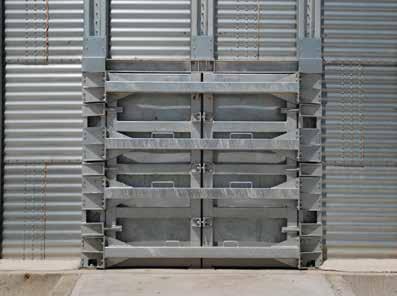 Accesorii silozuri bază plană Ușa tip bobcat este ideală pentru silozuri de mare capacitate a căror descărcare se face prin utilaj ușor cu lopată tip Bobcat, care permite golirea taluzului rezidual