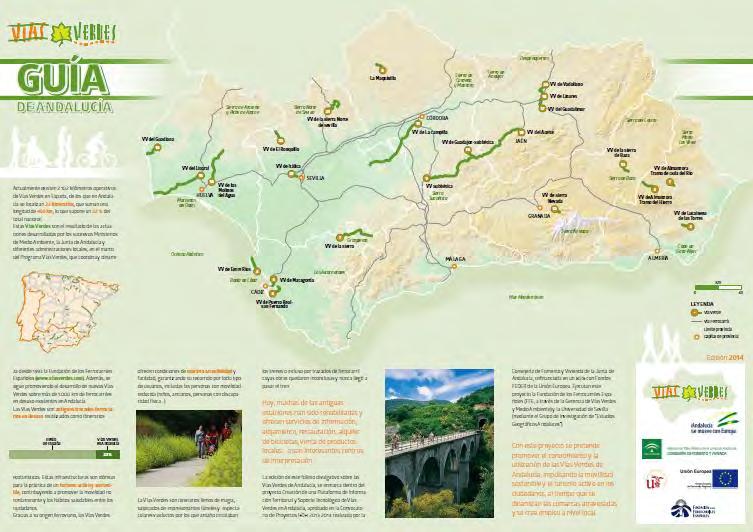 4. Desarrollo de vídeo y folleto informativo de Vías Verdes de Andalucía Folleto con información de 22 vías verdes. 450 km.