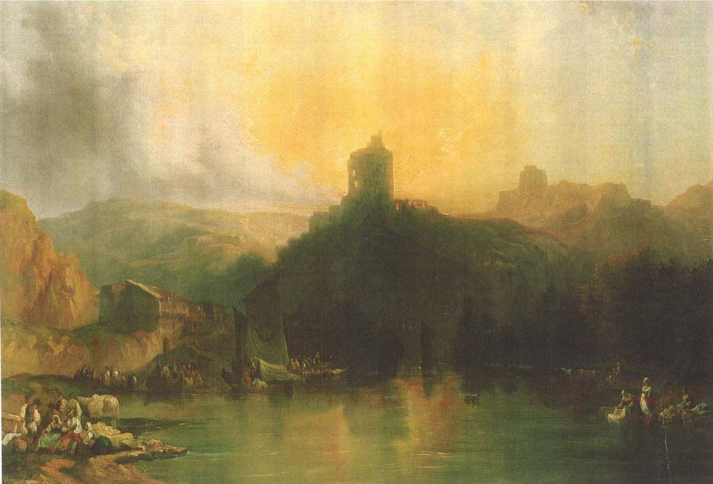 (CTB.2000.51) PÉREZ VILLAAMIL, Genaro Tarde de verano en el lago, 1846 Óleo sobre tabla.