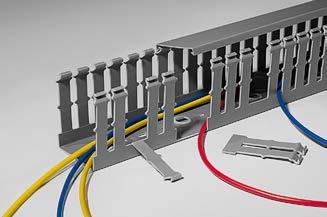 3.7 Sistemas de Protección para Cables Canales Ranurados Canal Ranurado de PVC HelaDuct HTWD-PW para cables de diámetro grande El canal ranurado HelaDuct HTWD-PW es comúnmente utilizado en armarios o