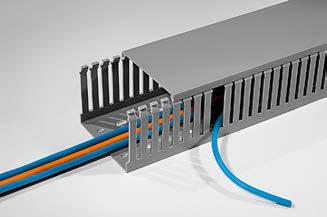 3.7 Sistemas de Protección para Cables Canales Ranurados Canales Ranurados de PVC Rígido HelaDuct HTWD-PD medidas DIN Los canales ranurados HelaDuct HTWD-PD son frecuentemente utilizados para la