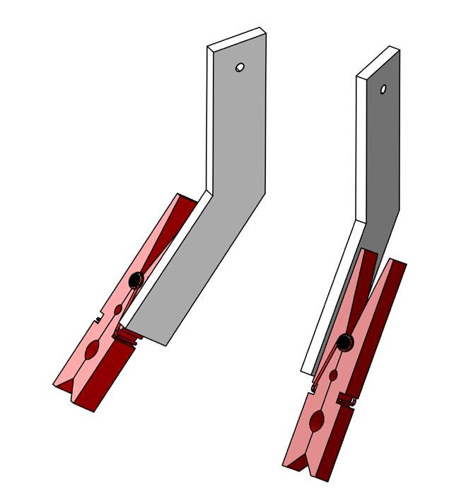 Hacer las perforaciones de ø 2 mm, serrar las piezas y lijar los laterales de corte.