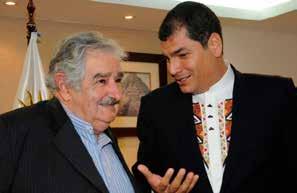 Ecuador como paso de vía del narcotráfico y su efecto en la seguridad interna Fig. 1, El exgobernante uruguayo José Mujica con el expresidente de Ecuador Rafael Correa.