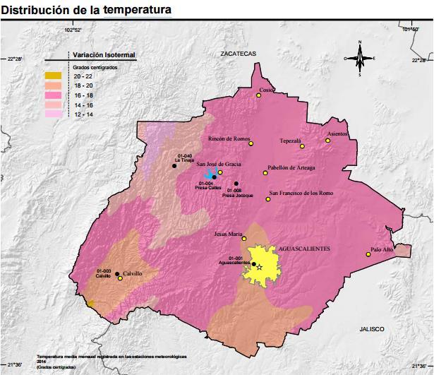 En términos generales, el clima en el estado de Aguascalientes es de carácter semiseco, con una temperatura media