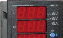Analizadores de redes en panel Analizadores trifásicos LED Caracteristicas técnicas - Tensión de red: 500V AC (40...60Hz) - Intensidad: mediante transformador de intensidad.