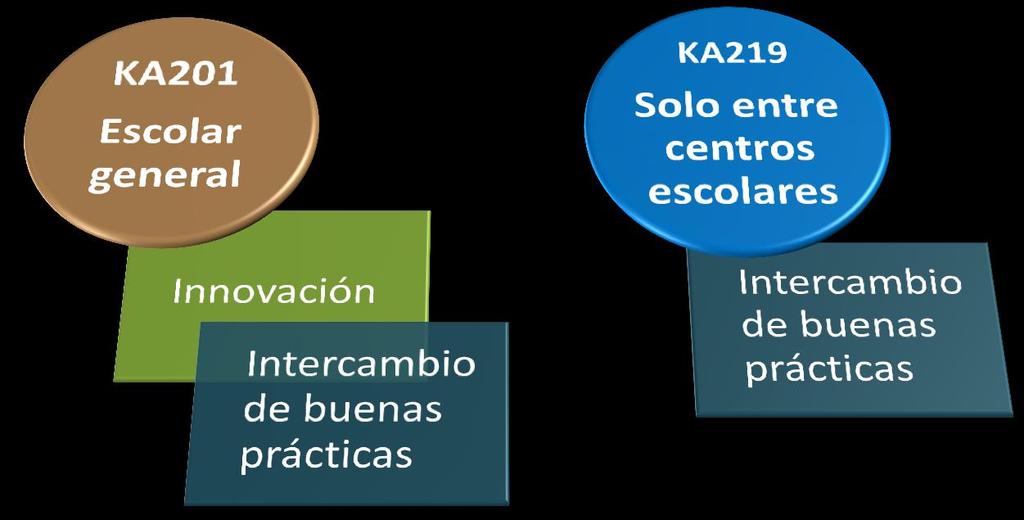 Educación escolar KA201: Asociaciones dirigidas a la educación escolar en las que puede participar cualquier institución relevante para el proyecto KA219: Asociaciones de educación escolar en las que