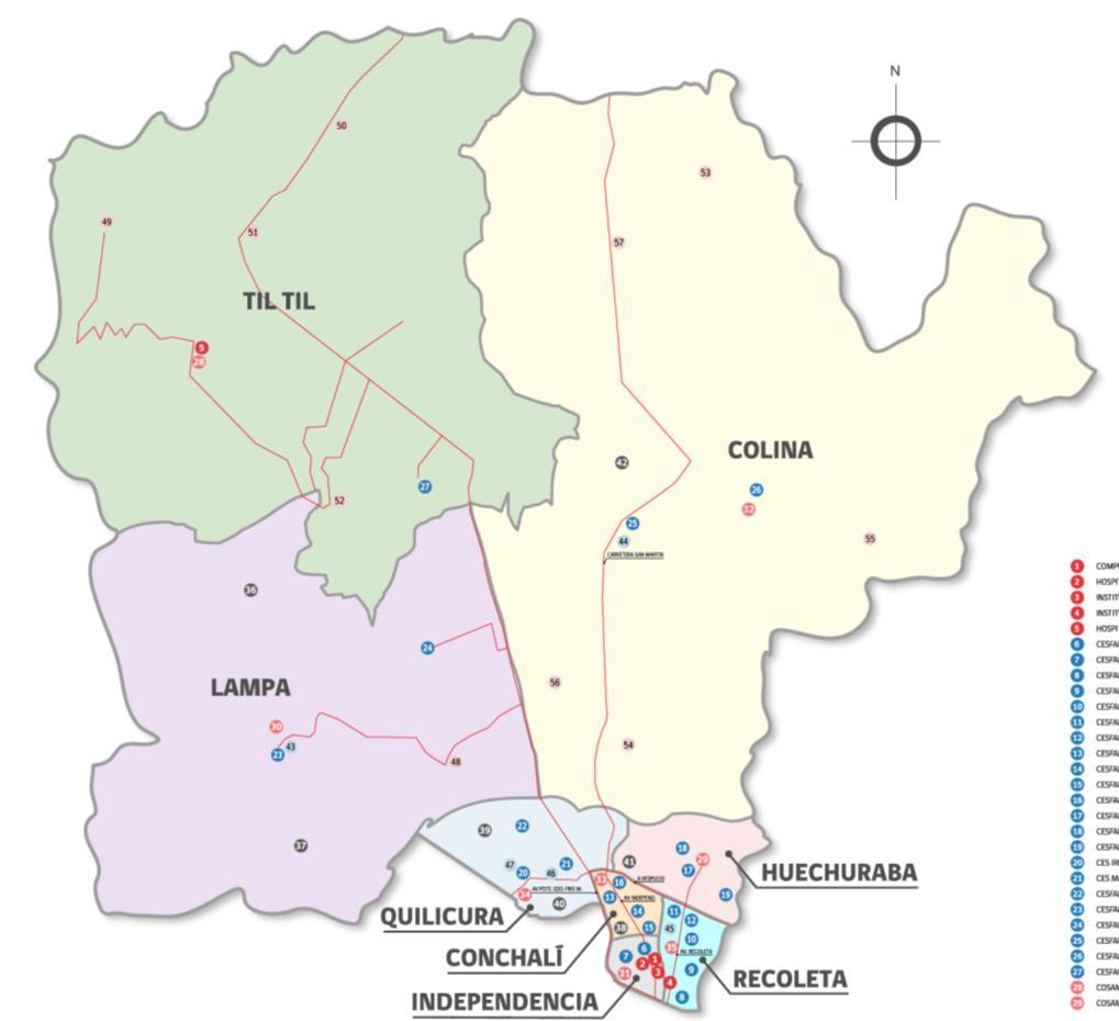 Antecedentes generales Zona de cobertura Nuestra zona de cobertura geográfica abarca las comunas de Independencia, Recoleta, Conchalí, Huechuraba, Quilicura,