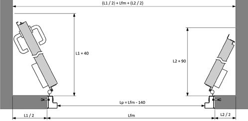 (Ejemplos: B= 100 para barra antipánico serie SR B= 70 para manillas estandar M0 y M1) (*) Medidas para las manillas estandar de PUERTAS PADILLA.