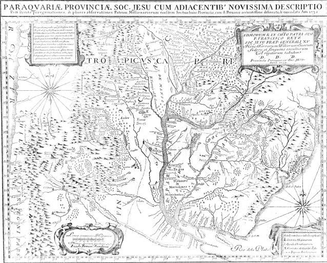Florencio de Basaldúa. Un vasco argentino Mapa de los Jesuitas, fig. 1 del libro Misiones.