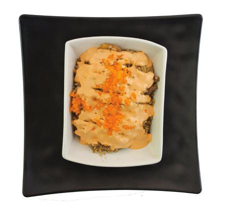 00 #YAKIMESHI KURUMI (arroz nacional frito a la plancha con huevo, pollo, arrachera, camarón, verduras picadas cacahuate y nuez de la india sazonada con salsa de soya ). $ 91.