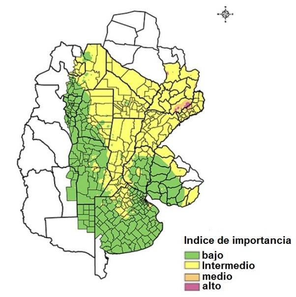 Figura 1: Mapa de distribución del gusano cogollero en Argentina.