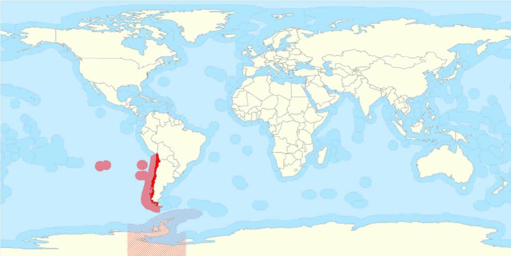 Chile Zona Económica Exclusiva de 3.643.989 Km2 Línea de Costa alcanza 83.