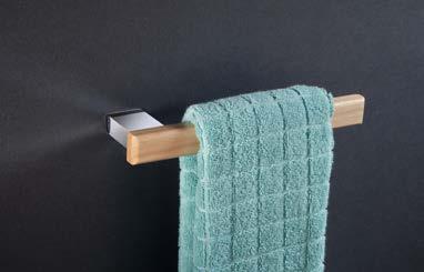 barra Cromo con madera: Natural-Blanco-Negro Toallero barra 35 cm Towel rail Porte-serviettes Toalheiro