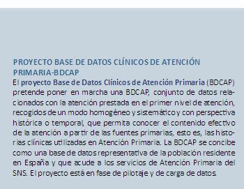 Historia Clínica informatizada de Atención Primaria SISTEMA DE INFORMACIÓN EFICIENTE BCAP; Base de
