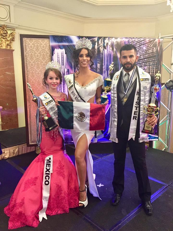 Los tres títulos que ganó nuestro país el pasado 4 de febrero en la ciudad de Guatemala, de izquierda a derecha Camila Fernanda Acosta como Mini Miss