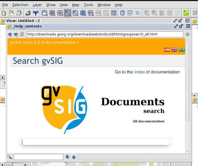 Ayuda Acceso a la ayuda desde gvsig Desktop se han añadido un par de opciones en el menú Ayuda que seguro que van a ser muy utilizadas.
