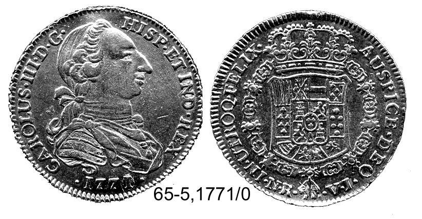 4 Escudos, Carlos III N.R. V.J.