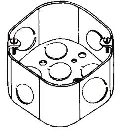 Cajas octagonales de acero y cajas para techo CAJAS REGISTRO OCTAGONALES DE 4 : CAPACIDAD DE 21.5 PULG. CÚB.