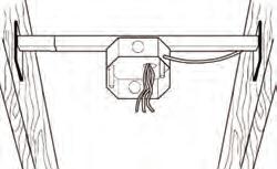 montaje (en bolsa de polietileno) Caja para ventilador con abrazadera de suspensión para barras de obras nuevas 1 ½ de profundidad con colgador para barras de obras anteriores con