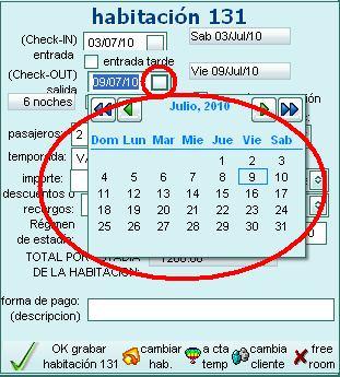 modificar tanto la fecha de ingreso como la fecha de egreso de la habitación.