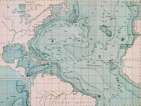Antecedentes Carta del Atlántico Norte de MF Maury 1853 (Carpine-Lancre,