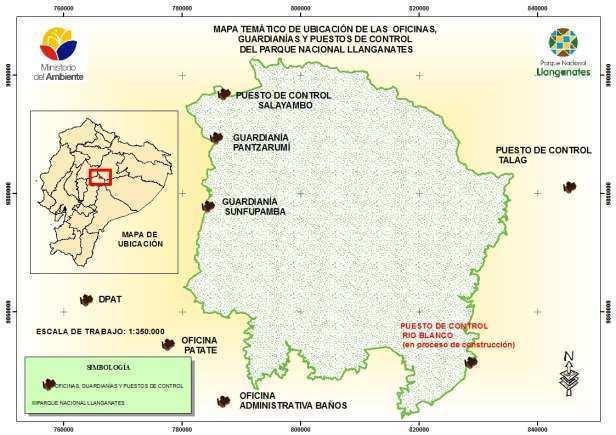 Unidad de Patrimonio Natural: Áreas Protegidas 16643 visitas en áreas protegidas. 18 guardaparques que realizan control y monitoreo en 7 puntos del área protegida del Parque Nacional Llanganates.