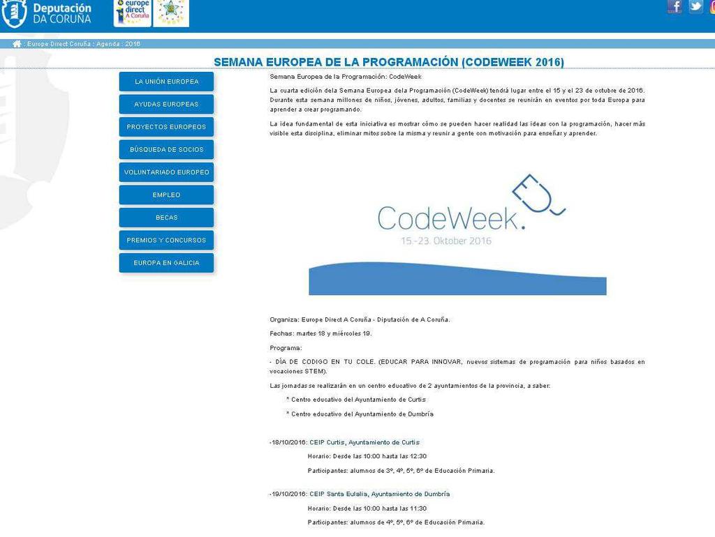 2. Página web de la actividad en la página web de Europe Direct A Coruña https://www.dacoruna.