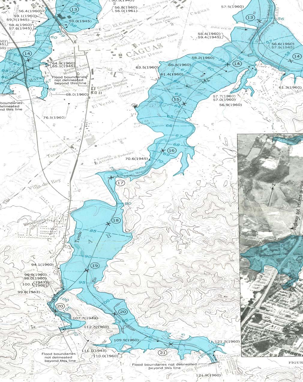 N Figura 13: Mapa parcial de la inundación histórica,