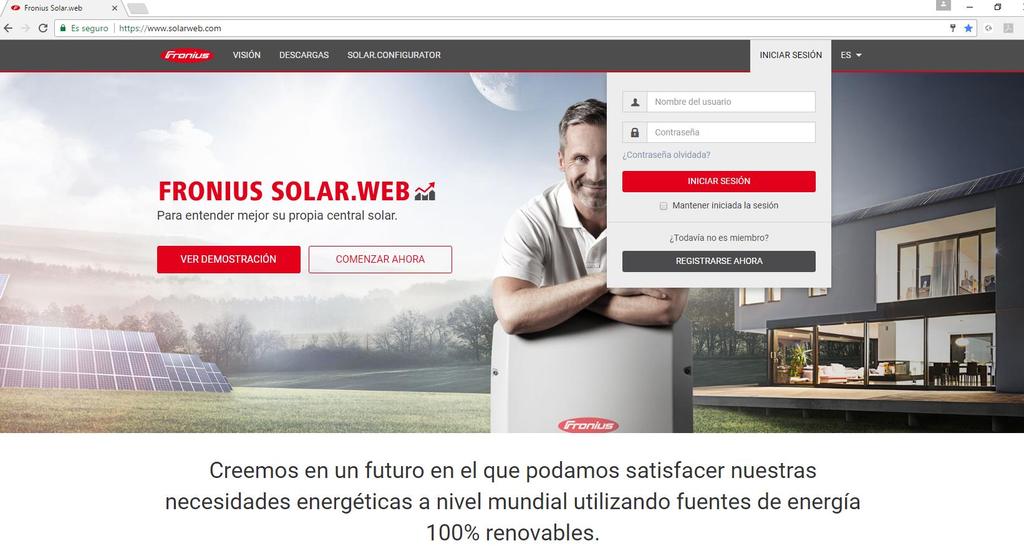 REGISTRO SOLAR WEB / Accedemos a www.solarweb.