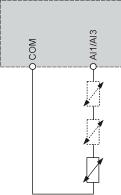 CC, x-20 ma (8) 0-10 V CC, de 10 V CC a +10 V CC R1A, R1B, Relé R1C: de fallos R2A, R2C:Relé de secuencia