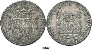 2347 1762. Lima. JM. 8 reales. (Cal. 837). 26,93 g. Columnario.