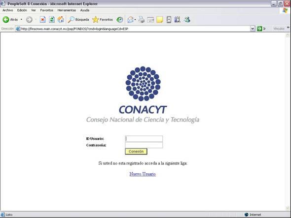 2. ENTRAR AL SISTEMA Para entrar al sistema teclee en su navegador de Internet www.conacyt.gob.mx ir a Fondos para la investigación > Acceso al sistema de Fondos e introduzca su usuario y contraseña.