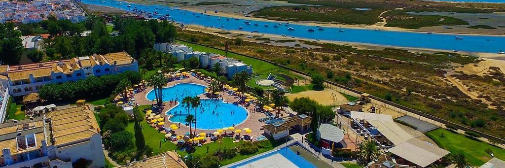 Especial TODO INCLUIDO Resort Golden Clube Cabanas Tavira (Algarve) Nuestro resort cuenta con un conjunto de instalaciones al aire libre únicas en el Algarve oriental, frente a la ría Formosa y en