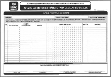 I. Documentación y material electoral de la elección local que utiliza una casilla especial. Se utilizan 3 expedientes de casilla, uno para cada elección.