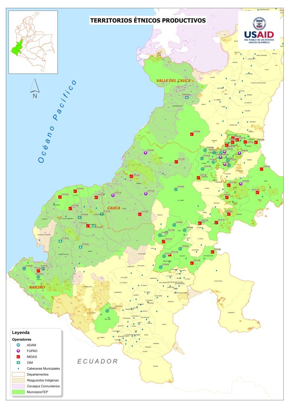 Focalización TEP Subregiones : Nariño: Costa Nariñense Piedemonte Cauca: Norte del