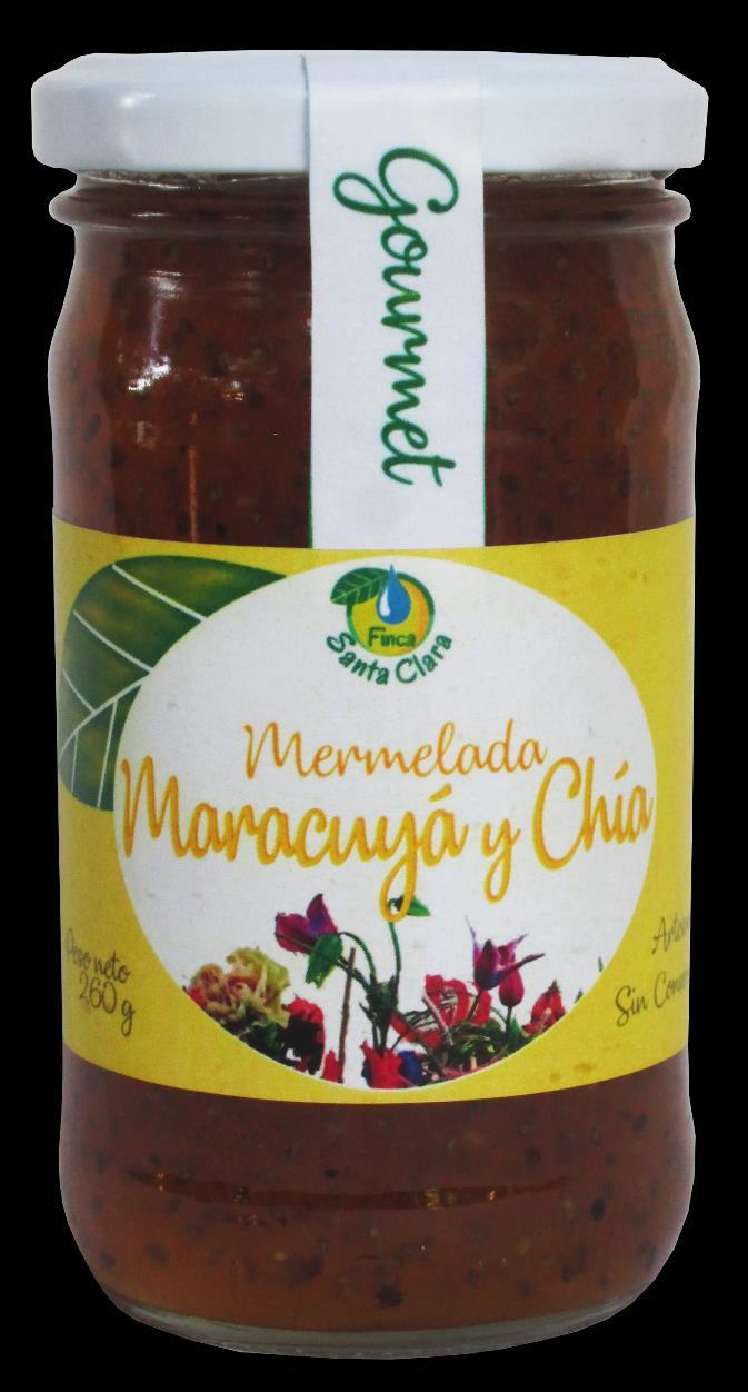 16 Mermeladas especiales Mermelada de Maracuyá y Chía Frascos TO de 8 oz.