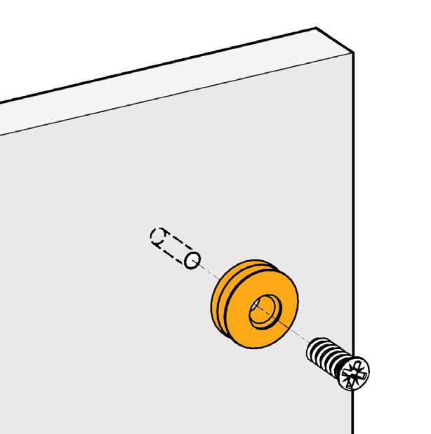 El botón Hay dos conectores para fijar distintos tipos de tornillos.