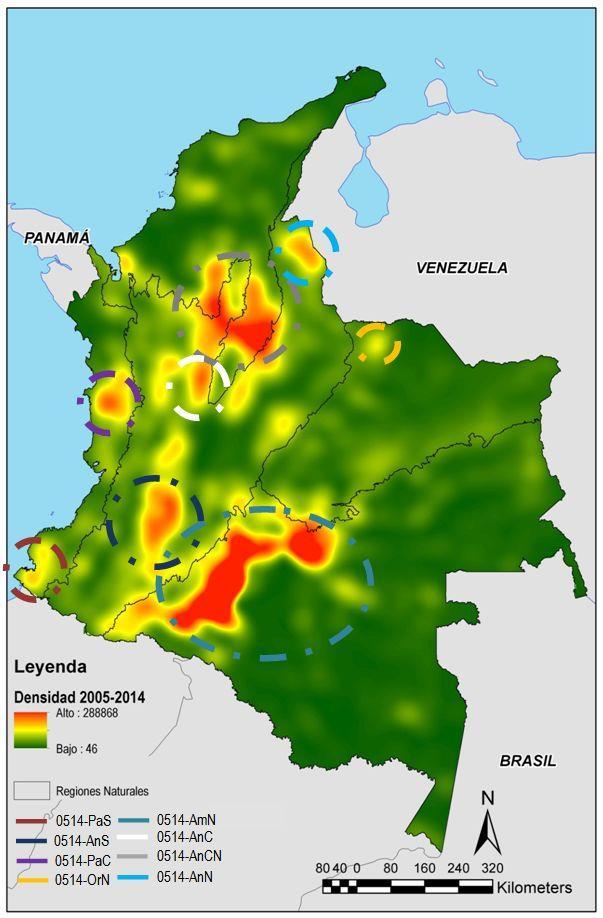 Deforestación ha/año 350.000 300.000 Monitoreo de la superficie deforestada en Colombia 1990-2015 250.000 200.000 150.