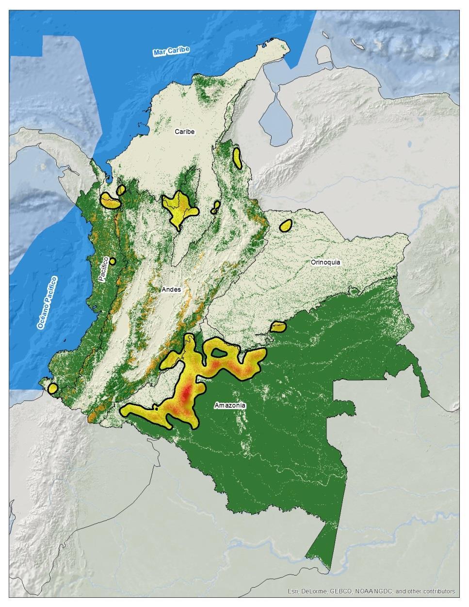 Durante 2017 el 70% de la deforestación se concentró en 8 núcleos principales Principales causas directas: Praderización