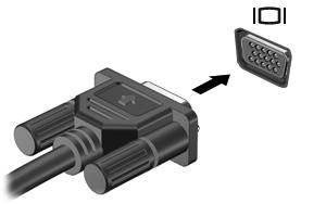 Para conectar un dispositivo de visualización VGA, conecte el cable del dispositivo al puerto de monitor externo.