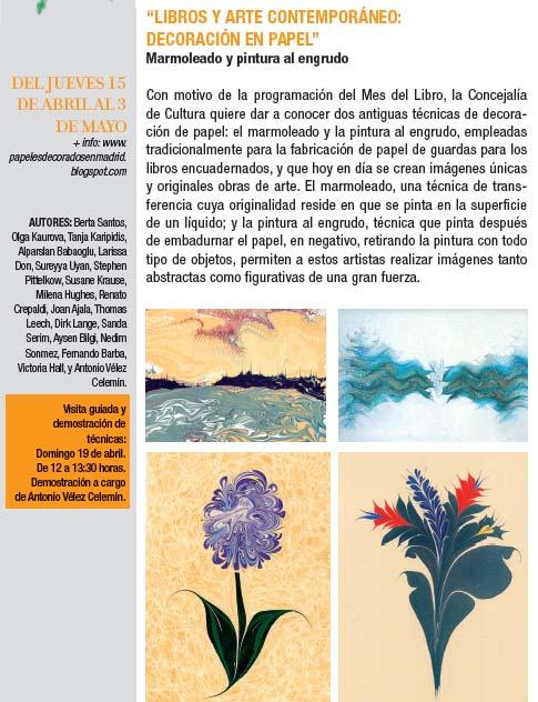 Jueves, 16 de abril Inauguración Exposición: Libros y arte contemporáneo: decoración en papel