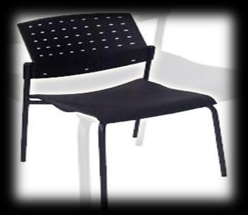 disponible tapizada solo asiento-espuma inyectada densidad 60 para asiento y laminada densidad 'io para el espaldar. Conchas plásticas en color negro.