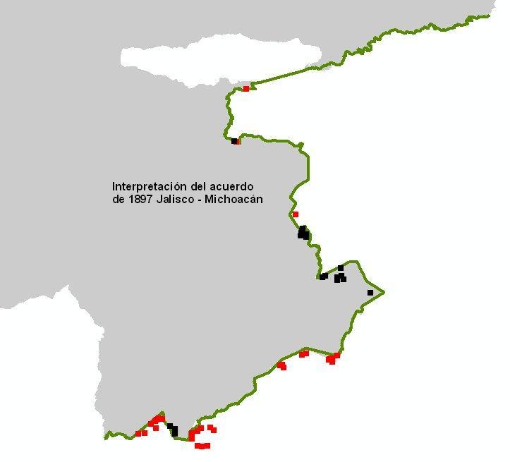 Mapa General del Estado de Jalisco 2012 bis Se toman las interpretaciones del INEGI y CEAT para el acuerdo 1897 Jalisco Michoacán, y se propone ajustar ambos instrumentos a las mismas.