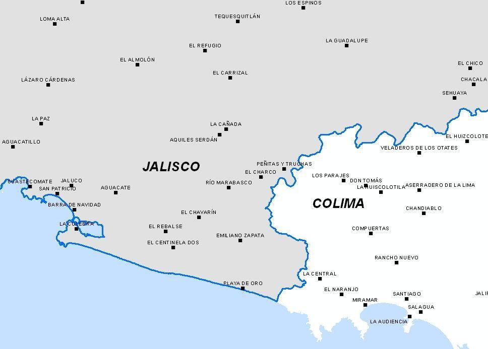 Mapa General del Estado de Jalisco 2012 bis Se mantiene la discrepancia en el límite con