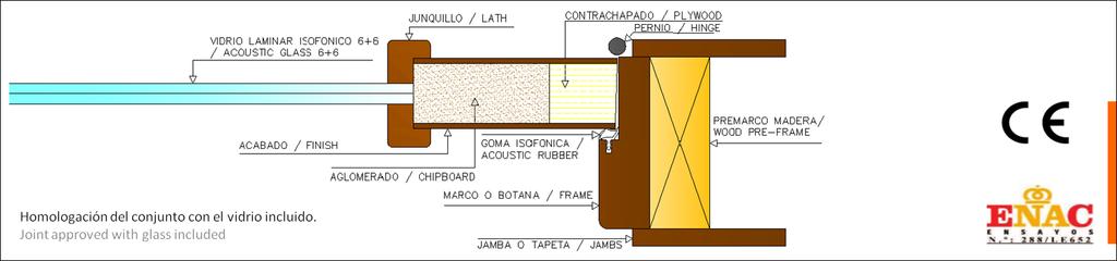 Serie Sound Sound series 32 (0;-1) db (Isofónica 32 Db Acoustic 32 Db) - Puerta maciza. - Solid Door.