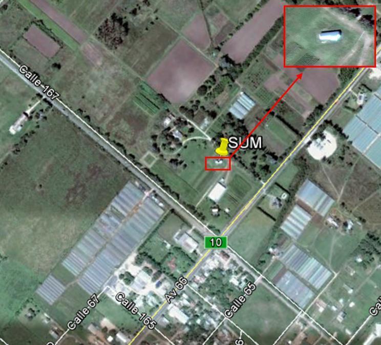 Figura 1: Ubicación del SUM (Fuente: Google Earth) Estudio geotécnico. Se analizaron las características del suelo en la zona de emplazamiento.