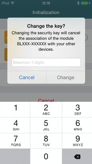 6 - To change the name of the module, you can tap on the current name (seen P15) Enter a name then press Change.