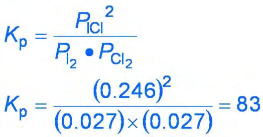3/19/014 Solución Ejemplo 14.11: Para I (g) + Cl (g) ICl(g) a 5 C, p = 81.9. Si las P 0 son todas 0.100 atm, determine [C] x 81.9 0.1 x 0.1 81.9 0.1 x0.1x 0.1 0.1x x x x x x 81.9 0.1 81.9 0.1 81.9 0.1 0.1 81.9 0.805 11.